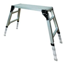 MetalTech E-PWP7101AL Jobsite Series 31 in. Adjustable Work Platform, Aluminum Step Stool for Adults and Portable Work Bench with Rubber Feet