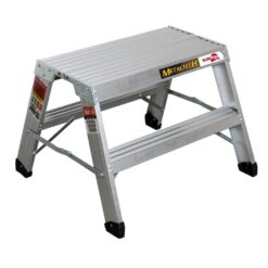 MetalTech E-PWS7000AL BuildMan Grade 2-ft. Work Stand Sawhorse, Small Step Ladder for Home Improvement or Construction Scaffolding Work Bench