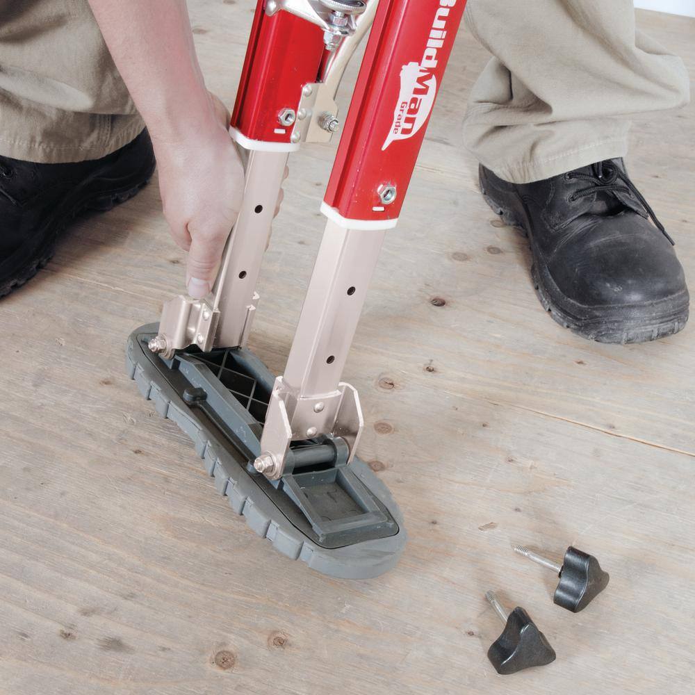 MetalTech I-BMDS1830 Buildman 18 in. to 30 in. Aluminum Adjustable Self-Locking Drywall Stilts with Anti-Fatigue Straps, 225 lbs. Capacity11
