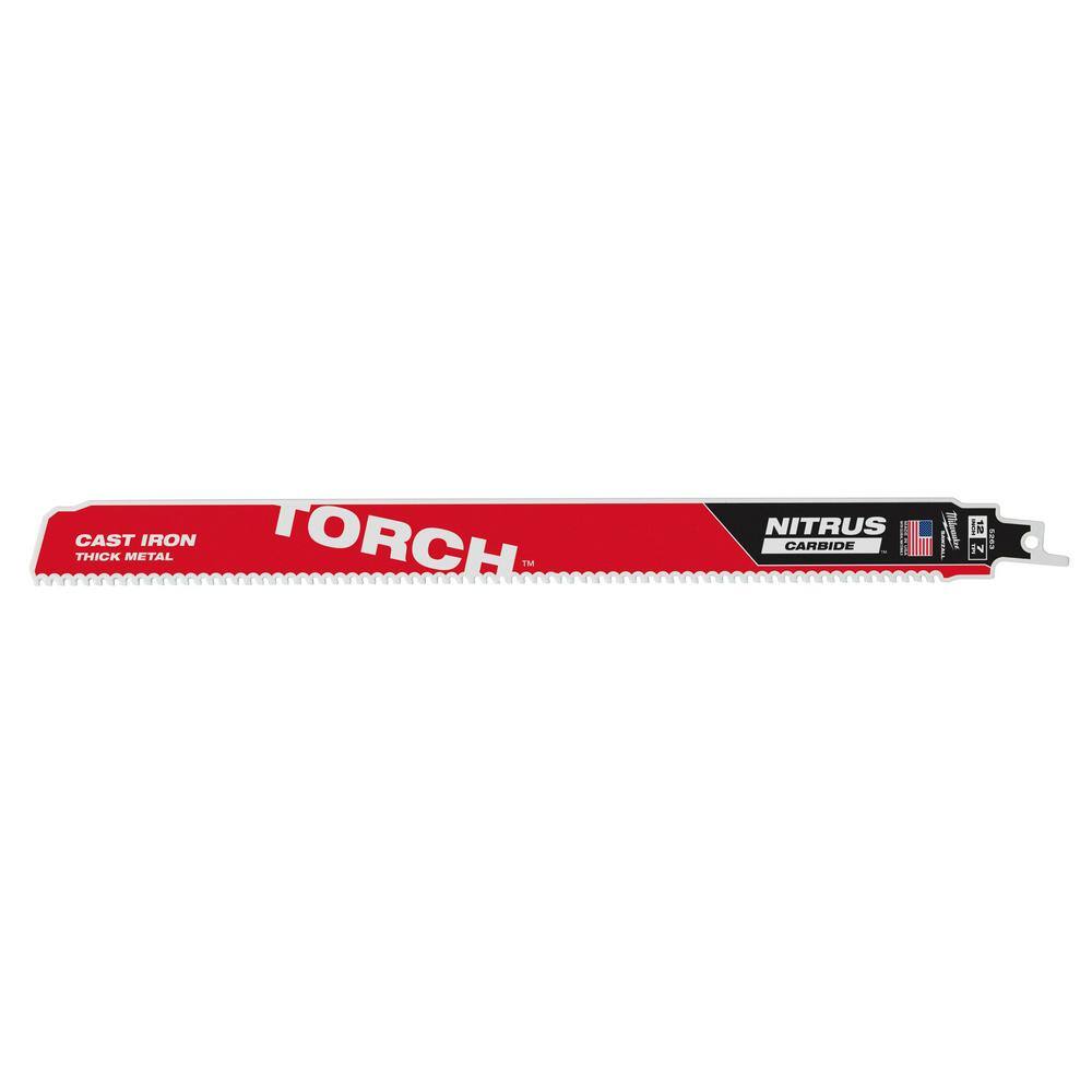 Milwaukee 48-00-5363 12 in. 8 TPI TORCH Nitrus Carbide Teeth Metal Cutting SAWZALL Reciprocating Saw Blade (3-Pack)16