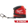 Milwaukee 48-22-6601x6 10 ft. Keychain Tape Measure with LED Light (6-Pack)