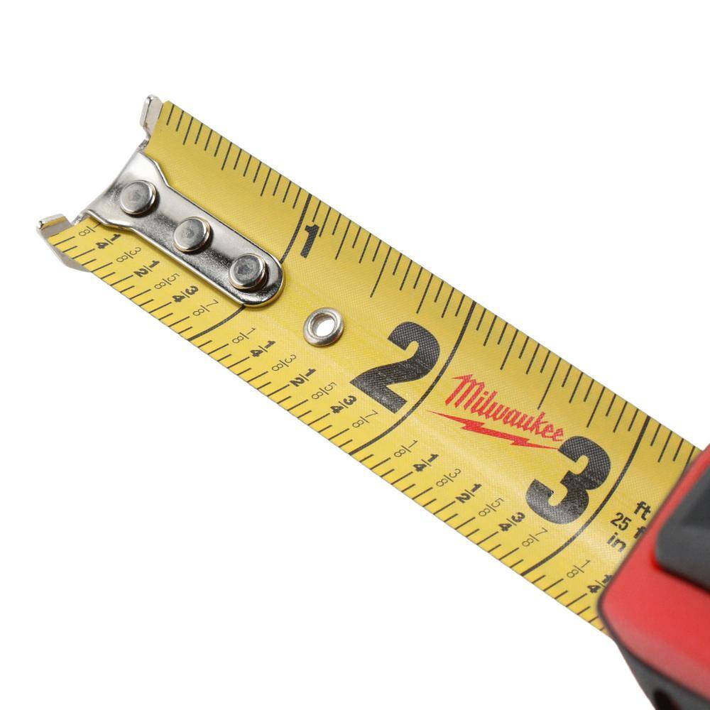 Milwaukee 48-22-6825-4X 25 ft. Compact Auto Lock Tape Measure (4-Pack)2