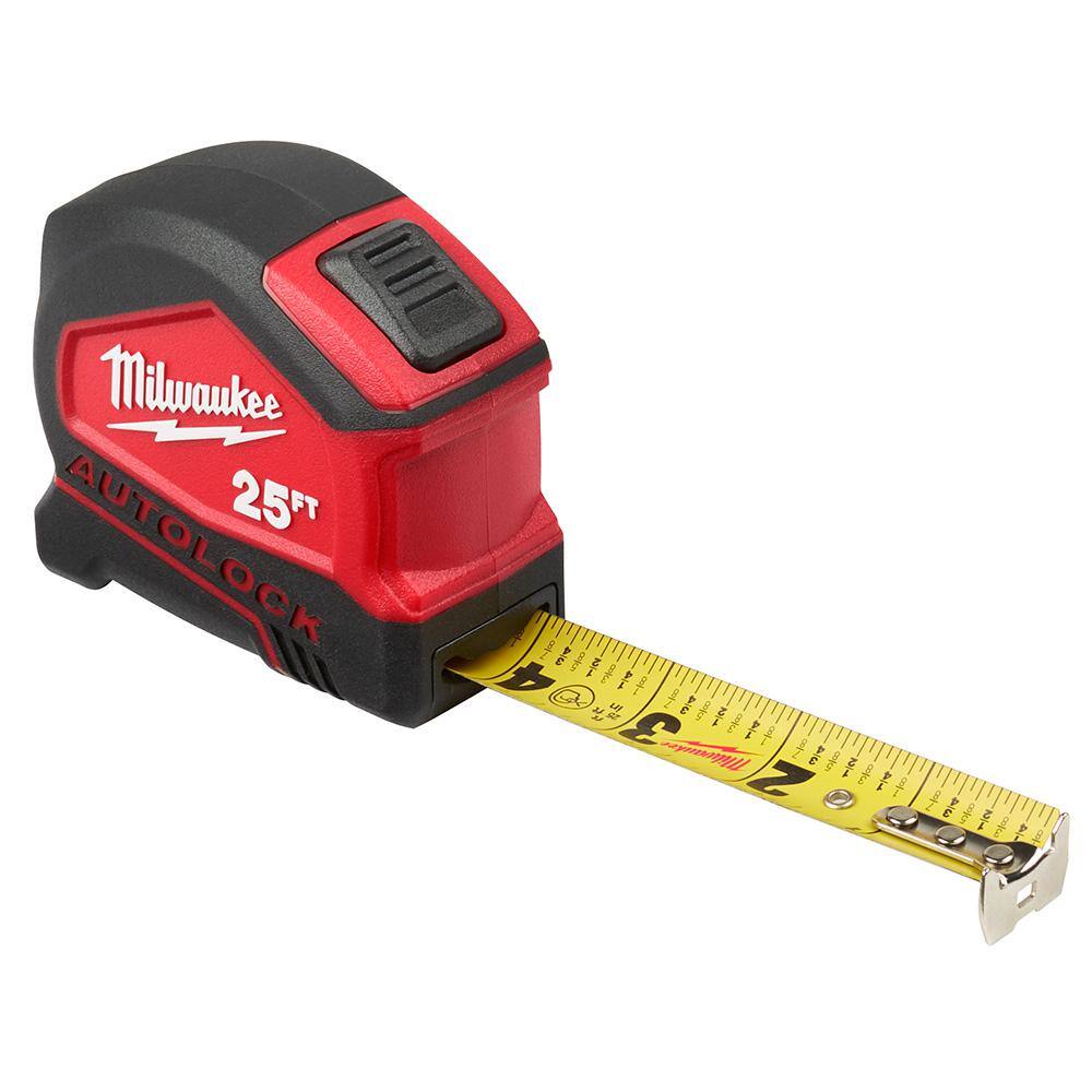 Milwaukee 48-22-6825-4X 25 ft. Compact Auto Lock Tape Measure (4-Pack)4