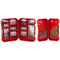 Milwaukee 48-32-4097-48-89-4631 SHOCKWAVE Impact Duty Alloy Steel Screw Driver Bit Set with PACKOUT Accessory Case w/Titanium Drill Bit Set (83-Piece)
