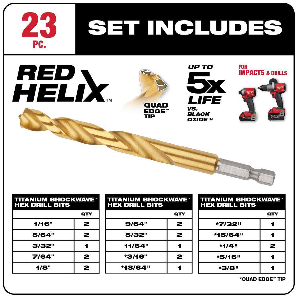 Milwaukee 48-32-5151-48-89-4631 SHOCKWAVE Impact Duty Alloy Steel Screw Driver Bit Set & Titanium Drill Bit Set (93-Piece)2