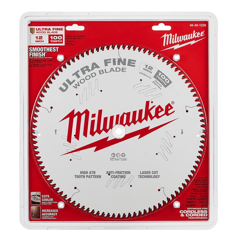 Milwaukee 48-40-1228 12 in. x 100-Tooth Ultra Fine Finish Circular Saw Blade7