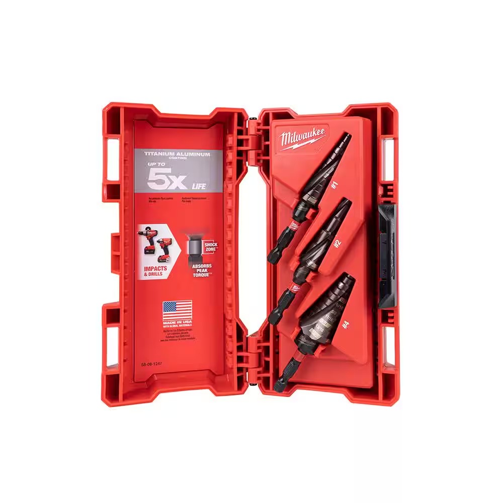 Milwaukee 48-89-9257 SHOCKWAVE Impact Duty Titanium Step Bit Kit (3-Piece)15_11zon (1)