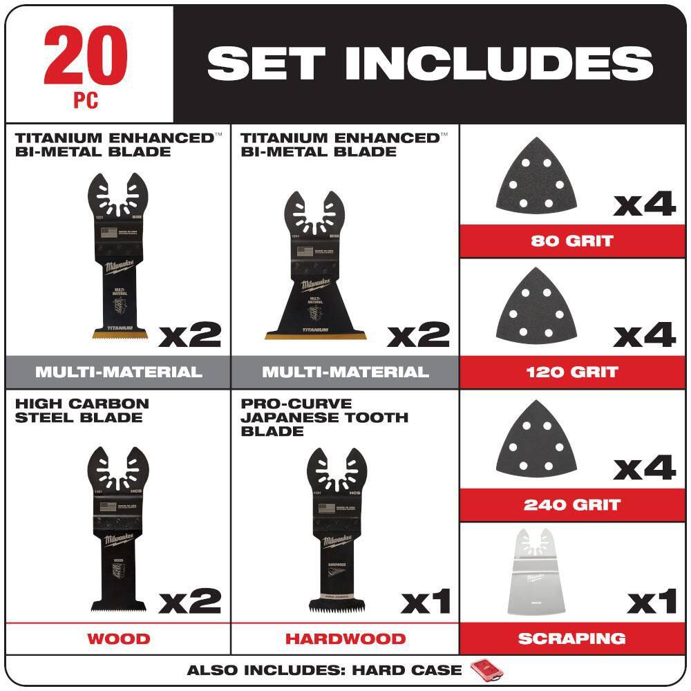 Milwaukee 49-10-9220 Oscillating Multi-Tool Blade Kit (20-Piece)1