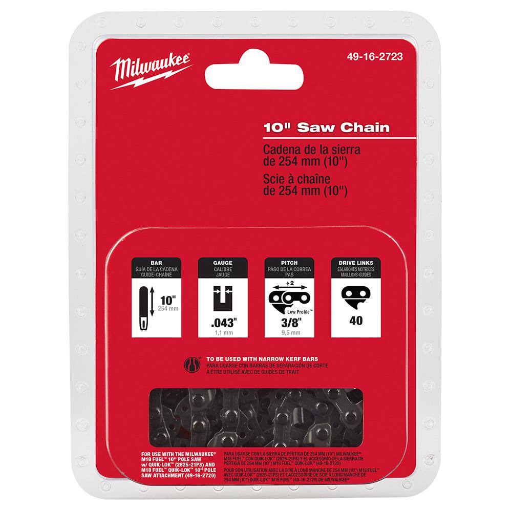 Milwaukee 49-16-2723-49-16-2723 10 in. Saw Chain (2-Pack)1