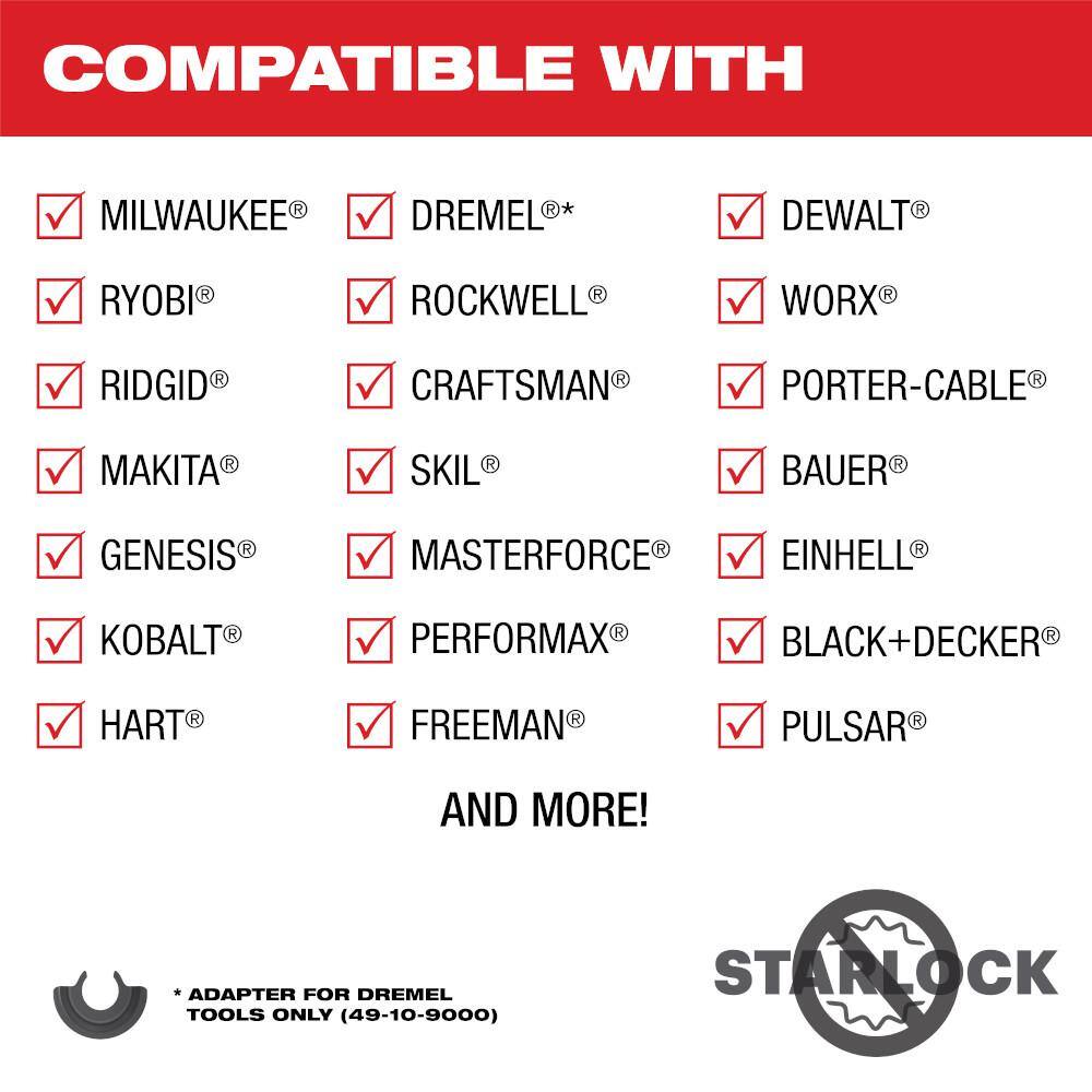 Milwaukee 49-25-1103W 1-3 8 in. Multi-Tool Oscillating Blade Set (4-Piece)5