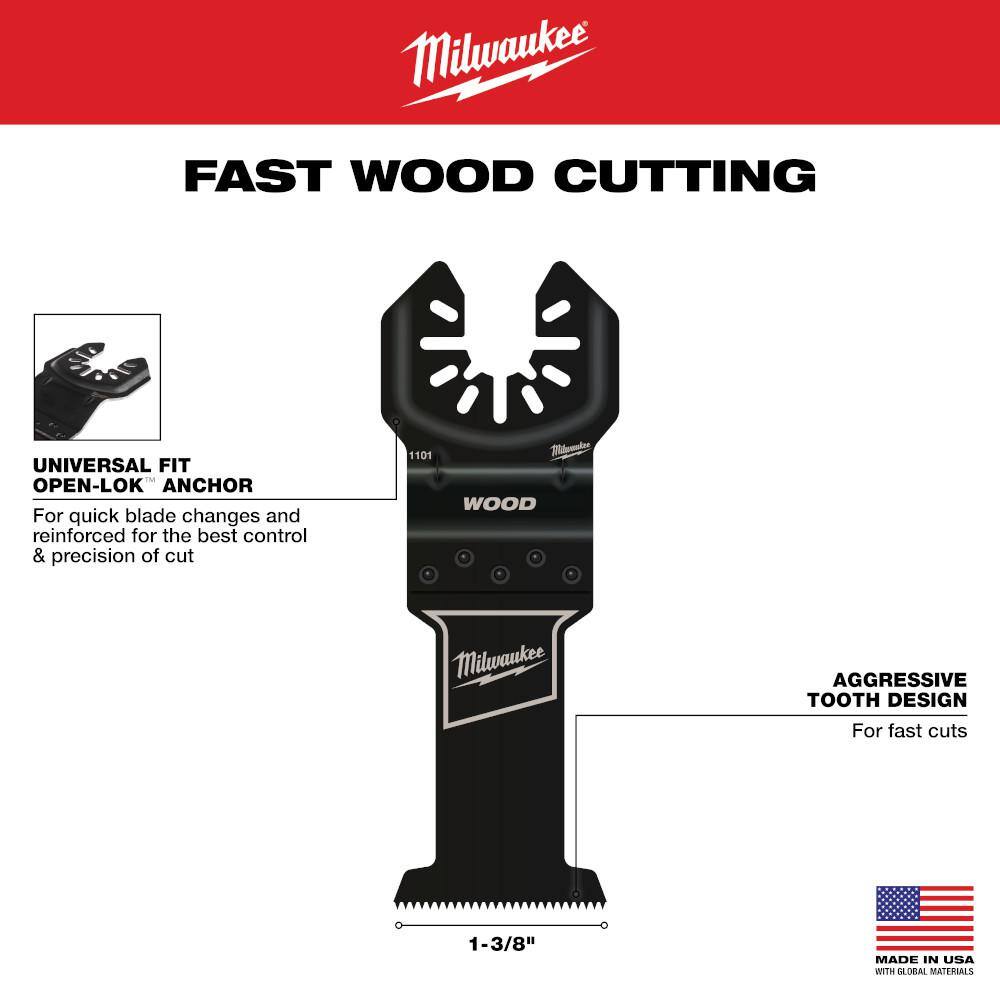 Milwaukee 49-25-1103W 1-3 8 in. Multi-Tool Oscillating Blade Set (4-Piece)7