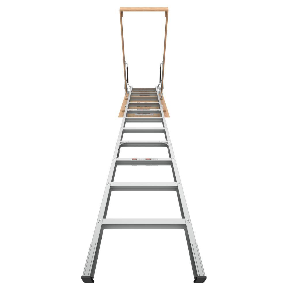 Misopily SA1128B002-25 7 ft. 8 in.-10 ft. 3 in. Ceiling Height, 25 in. x 54 in. Aluminum Attic Ladder, 375 lbs. Load Capacity6
