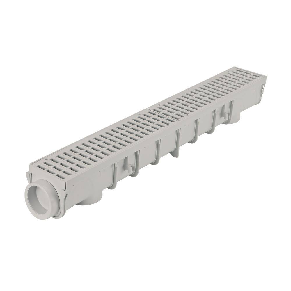 NDS 864G Pro Series 5 in. x 40 in. Channel Drain and Grate Kit with End Outlet NDS 864G Pro Series 5 in. x 40 in. Channel Drain and Grate Kit with End Outlet