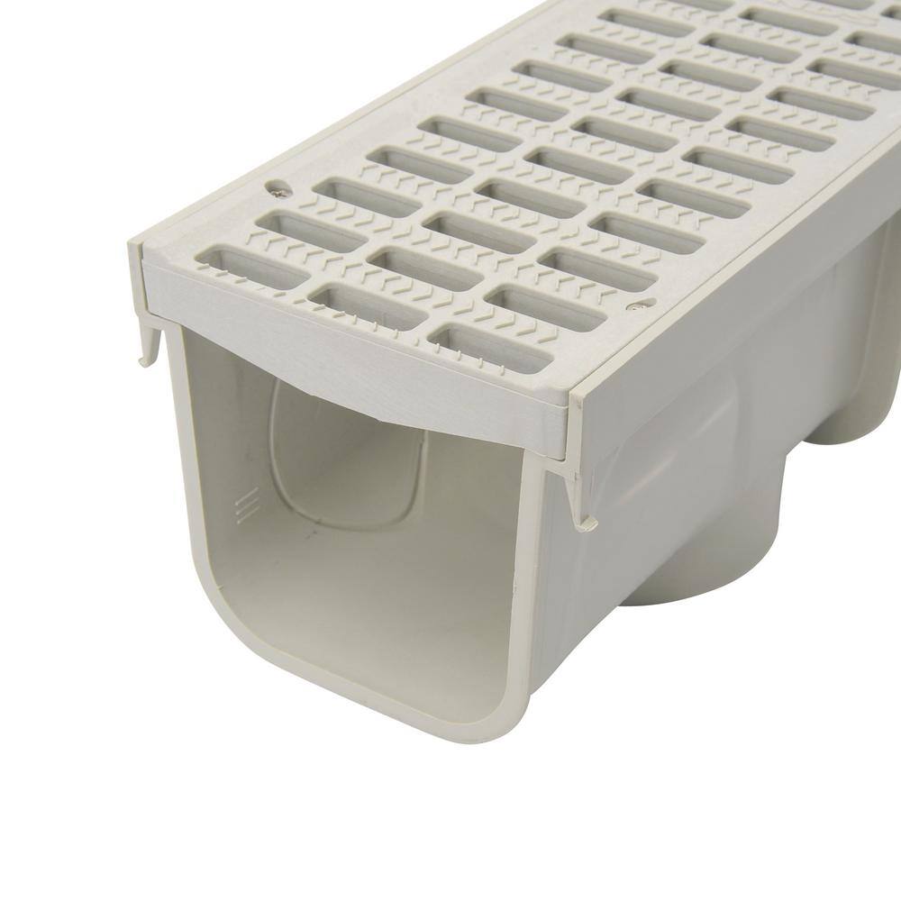 NDS 864G Pro Series 5 in. x 40 in. Channel Drain and Grate Kit with End Outlet8