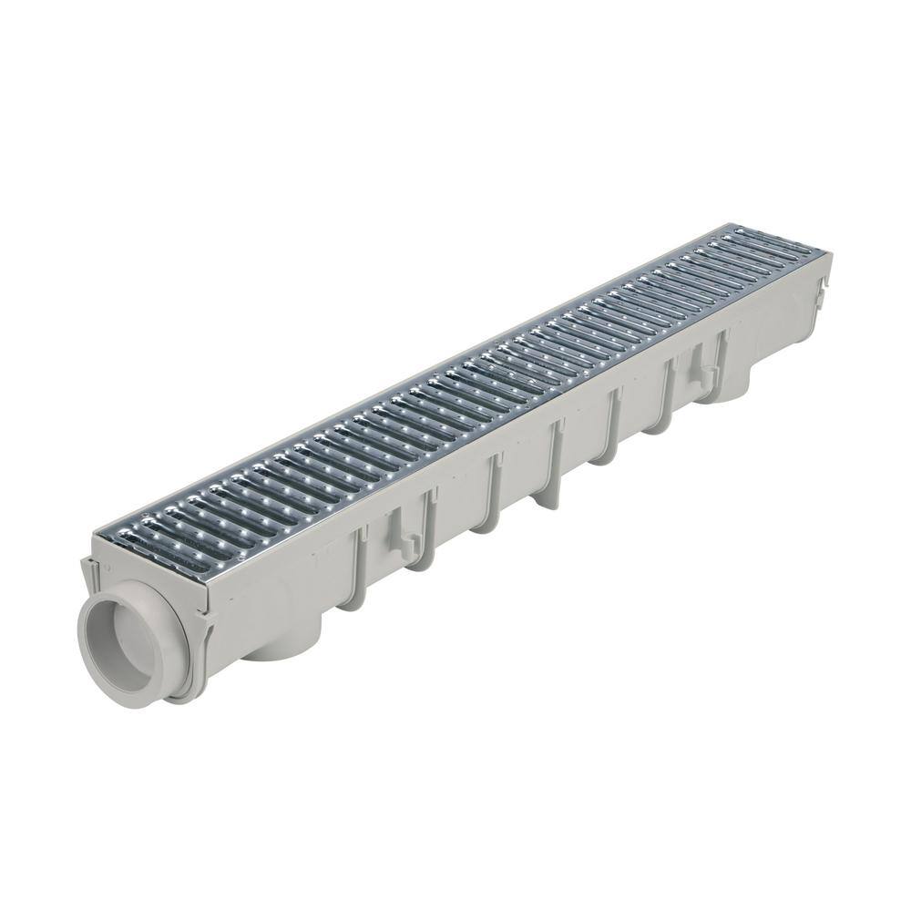NDS 864GMTL Pro Series 5 in. x 40 in. Channel Drain Kit with Metal Grate NDS 864GMTL Pro Series 5 in. x 40 in. Channel Drain Kit with Metal Grate