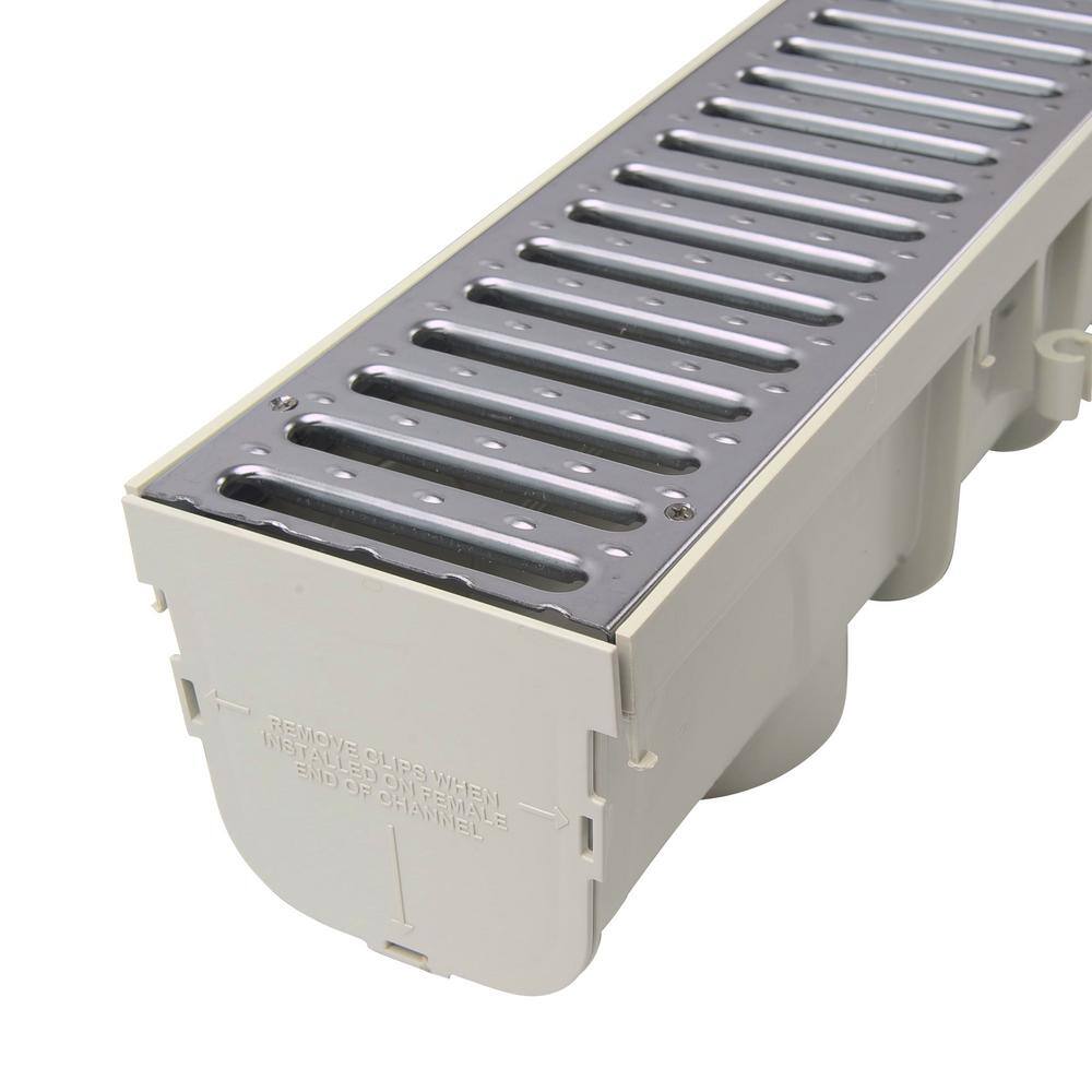 NDS 864GMTL Pro Series 5 in. x 40 in. Channel Drain Kit with Metal Grate6