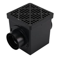 NDS 900BKIT 9 in. x 9 in. Plastic Square Drainage Catch Basin in Black, 2 Opening Kit