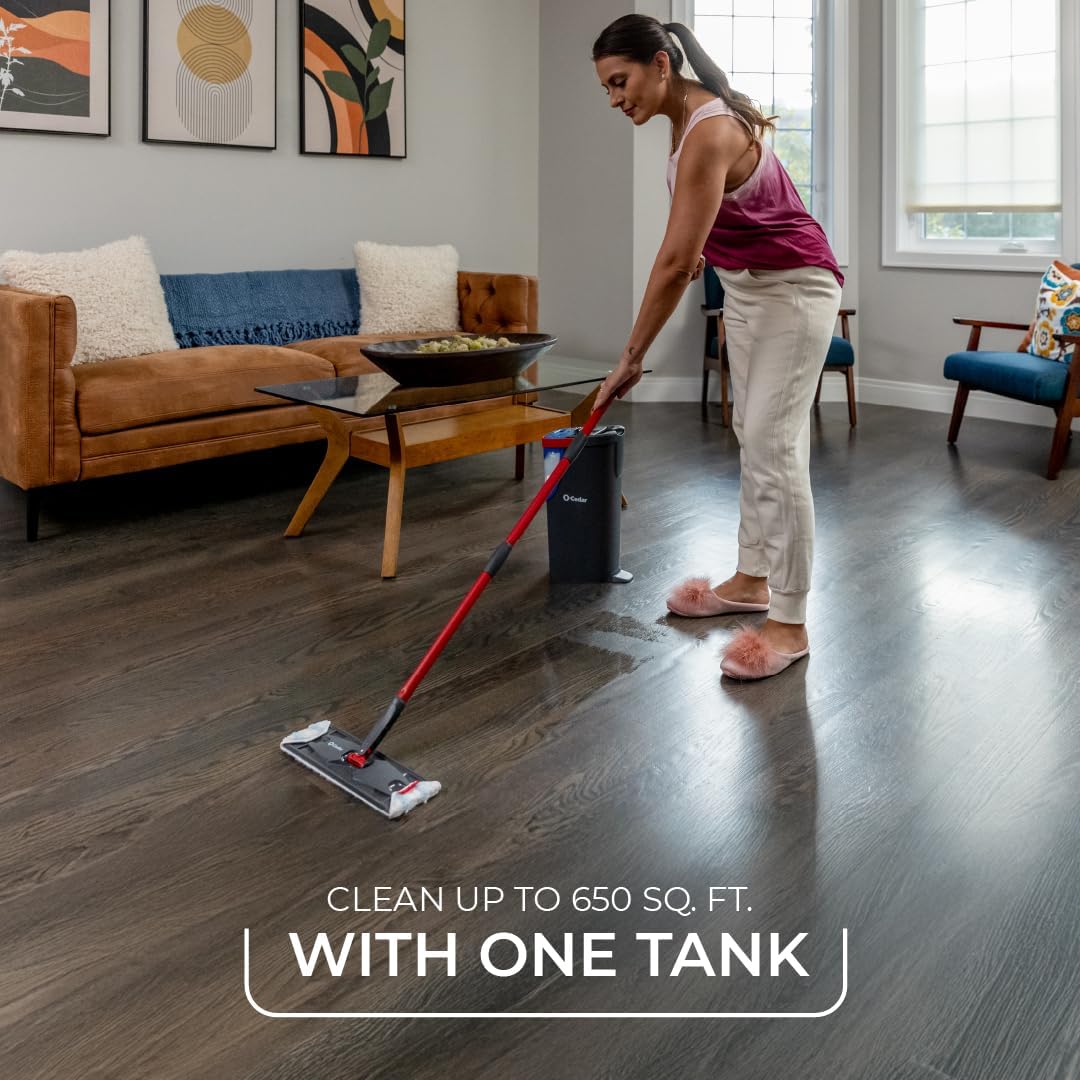 O-Cedar H2prO Flat Mop System Quick Cleaning Tool Clean with Clean Water Machine Washable Reusable Microfiber Mop Pad Safe on Wood Floors, Vinyl, Tile, Baseboards, Walls8