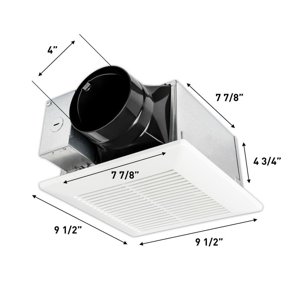 Panasonic RG-M79A Whisper Mighty Pick-A-Flow 70 90 CFM Ceiling Wall Bathroom Exhaust Fan, Energy Star with 9 in. x 9 in. Grille Footprint3