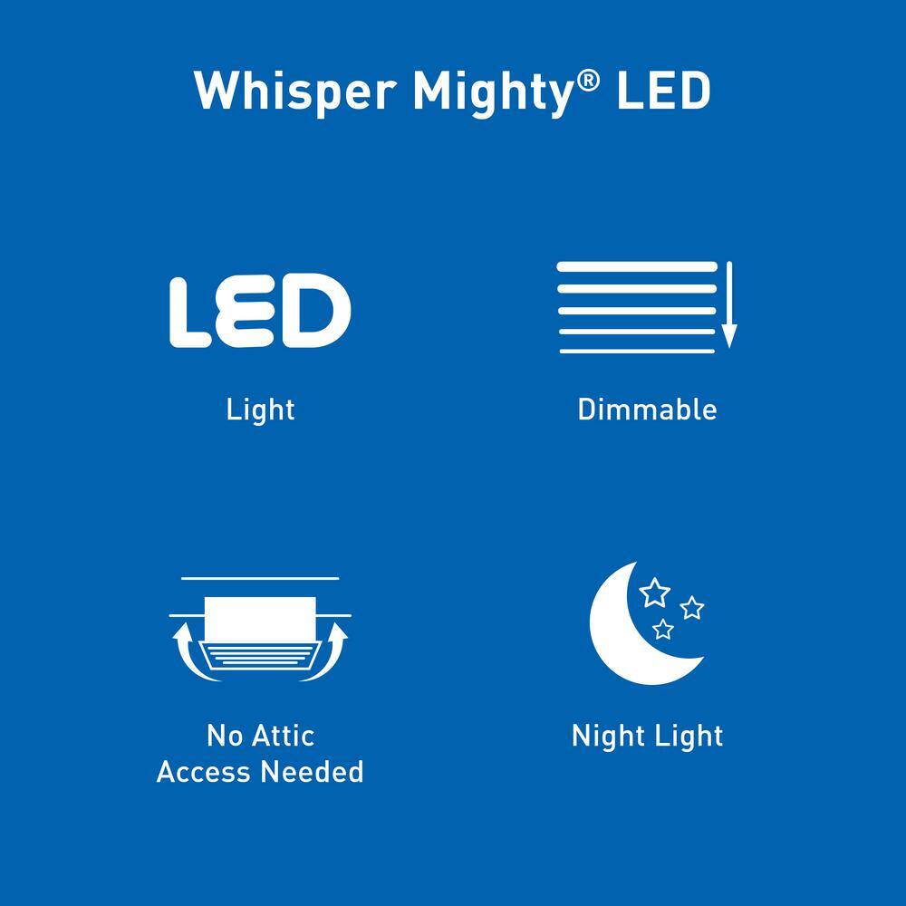 Panasonic RG-M79LA Whisper Mighty LED Pick-A-Flow 70-90CFM Ceiling Wall ENERGY STAR Bathroom Exhaust Fan 9.5 in. x 9.5 in. Grille Footprint4