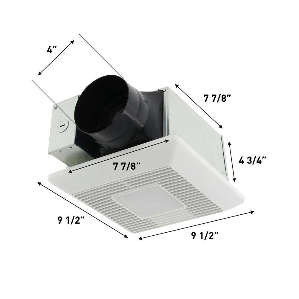 Panasonic RG-M79LA Whisper Mighty LED Pick-A-Flow 70-90CFM Ceiling Wall ENERGY STAR Bathroom Exhaust Fan 9.5 in. x 9.5 in. Grille Footprint7