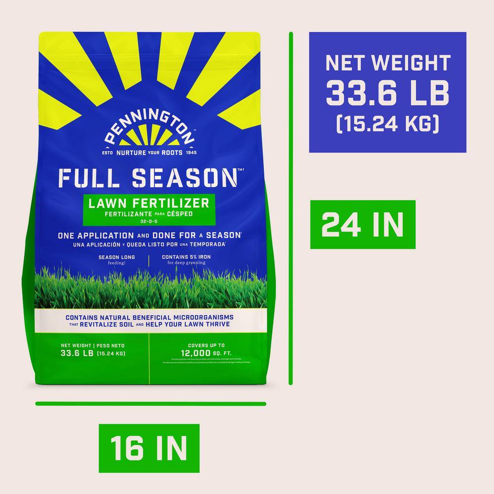 Pennington 100550301 33.6 lbs. 12,000 sq. ft. Full Season Lawn Fertilizer Granules 32-0-50