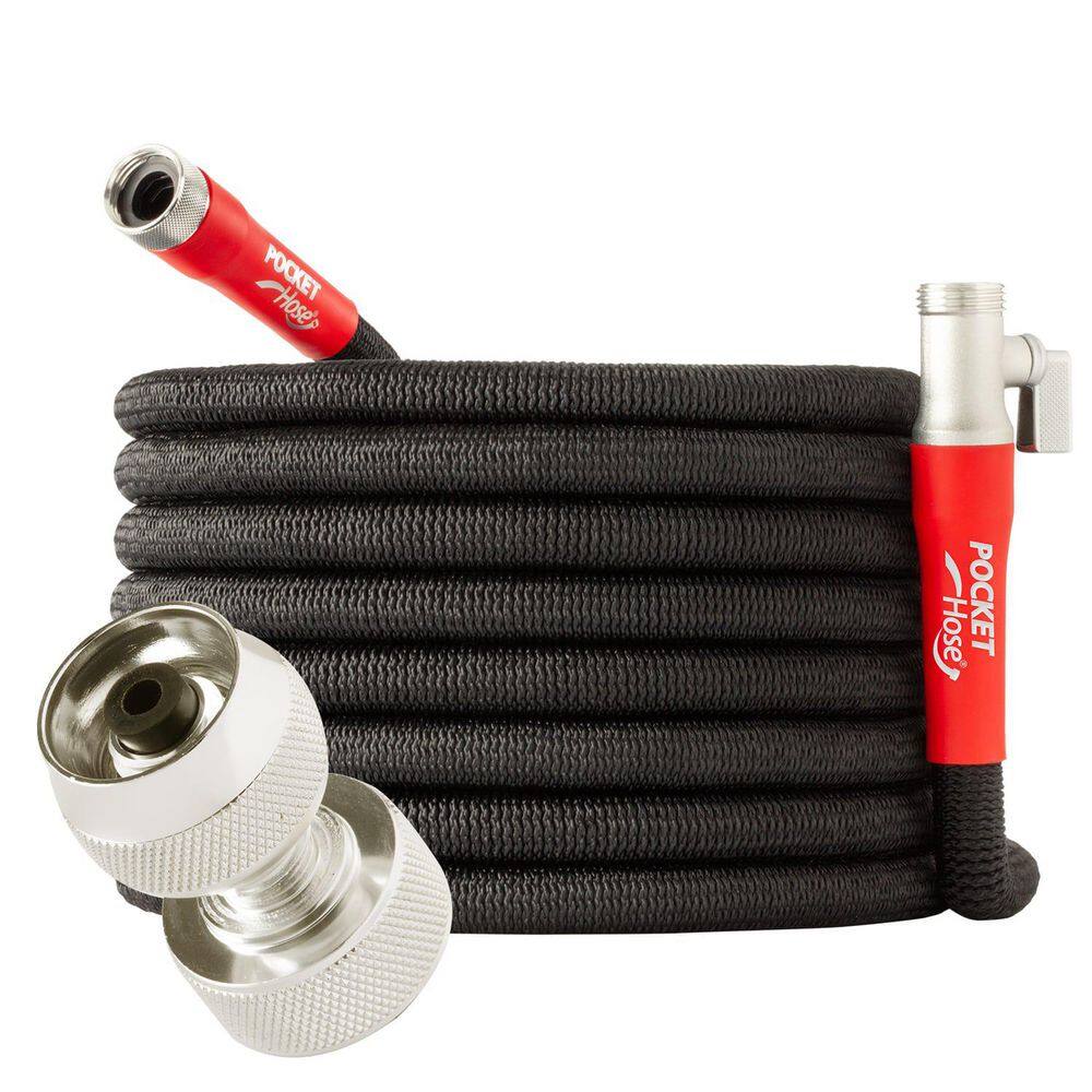 Pocket Hose 17427 Silver Bullet 2.0 Expandable Garden Hose 3 4 in. x 100 ft. with Turbo Shot Nozzle Pocket Hose 17426 Silver Bullet 2.0 Expandable Garden Hose 3/4 in. x 75 ft. with Turbo Shot Nozzle