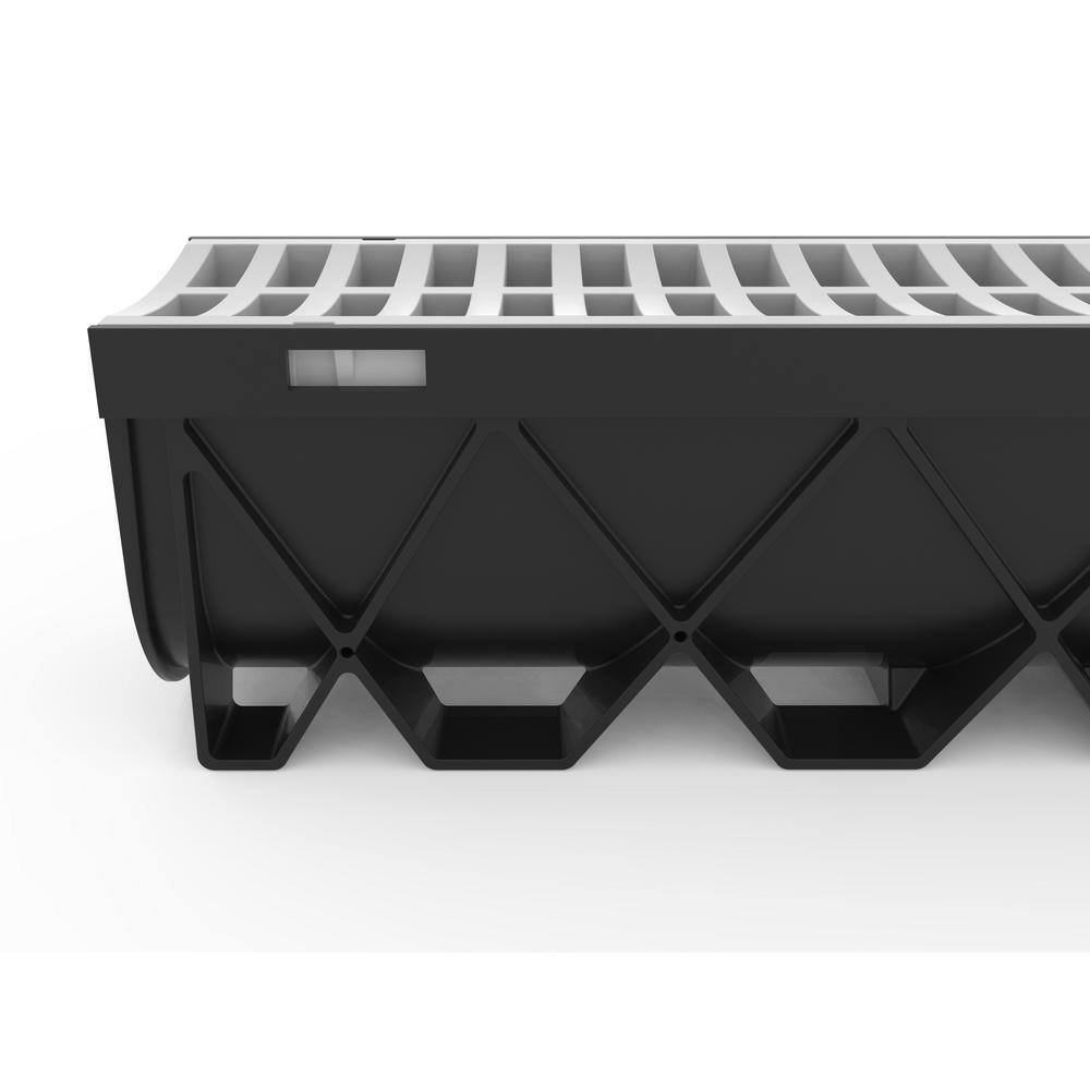 RELN 003101 Storm Drain 5 in. x 40 in. Channel Drain Kit, Black Grate3