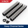 RELN 003115 Storm Drain Series 5 in. W x 5.25 in. D x 39.4 in. L Channel Drain Kit with Galvanized Grate (3-Pack)