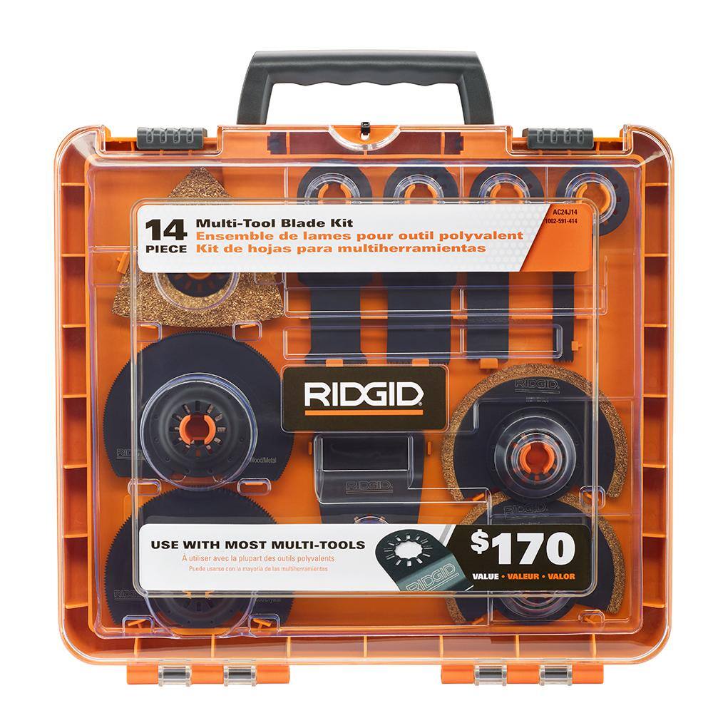 RIDGID AC24J14 14-Piece Oscillating Multi-Tool Blade Accessory Kit1