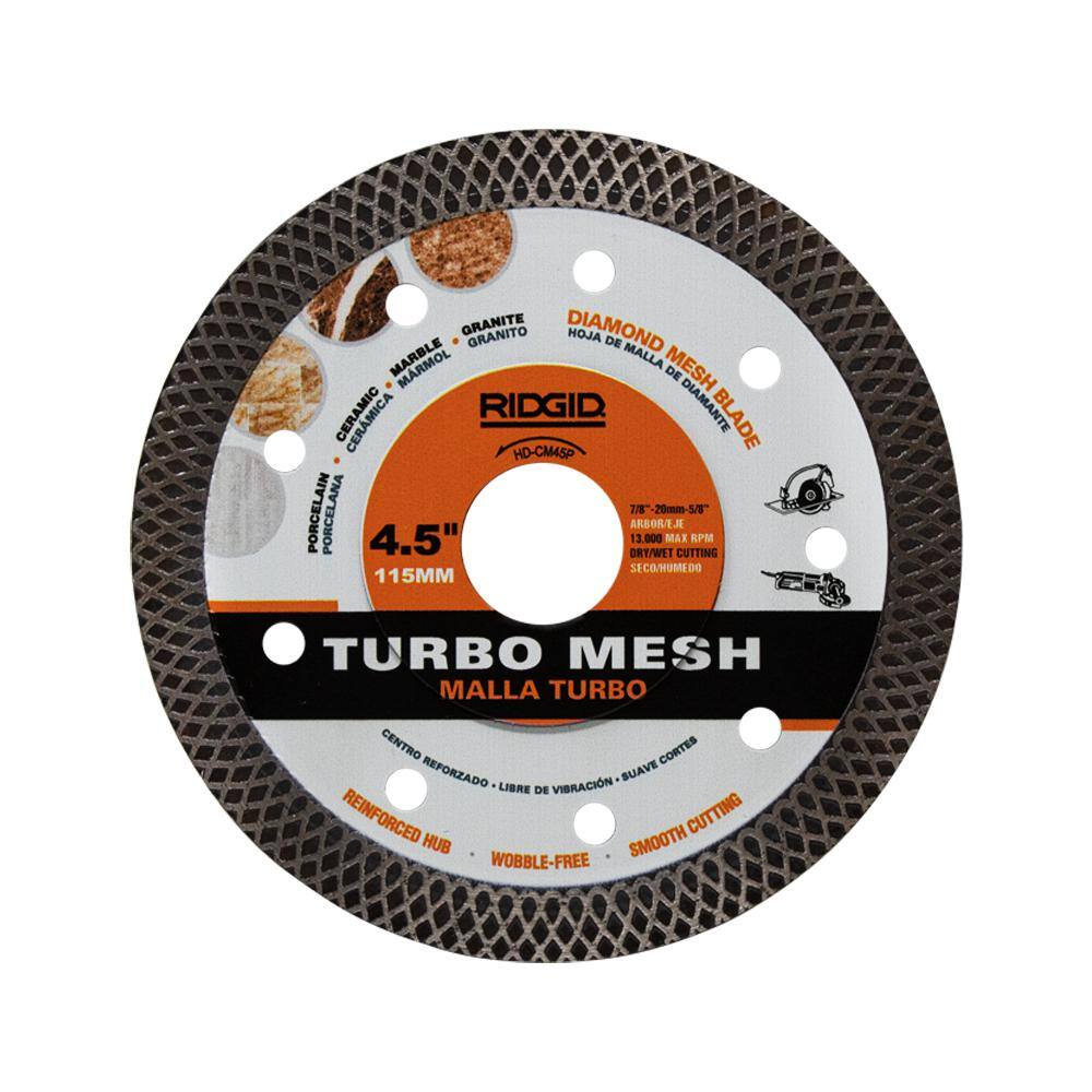 RIDGID HD-CM45P 4.5 in. Continuous Rim Blade with Mesh Rim RIDGID HD-CM45P 4.5 in. Continuous Rim Blade with Mesh Rim