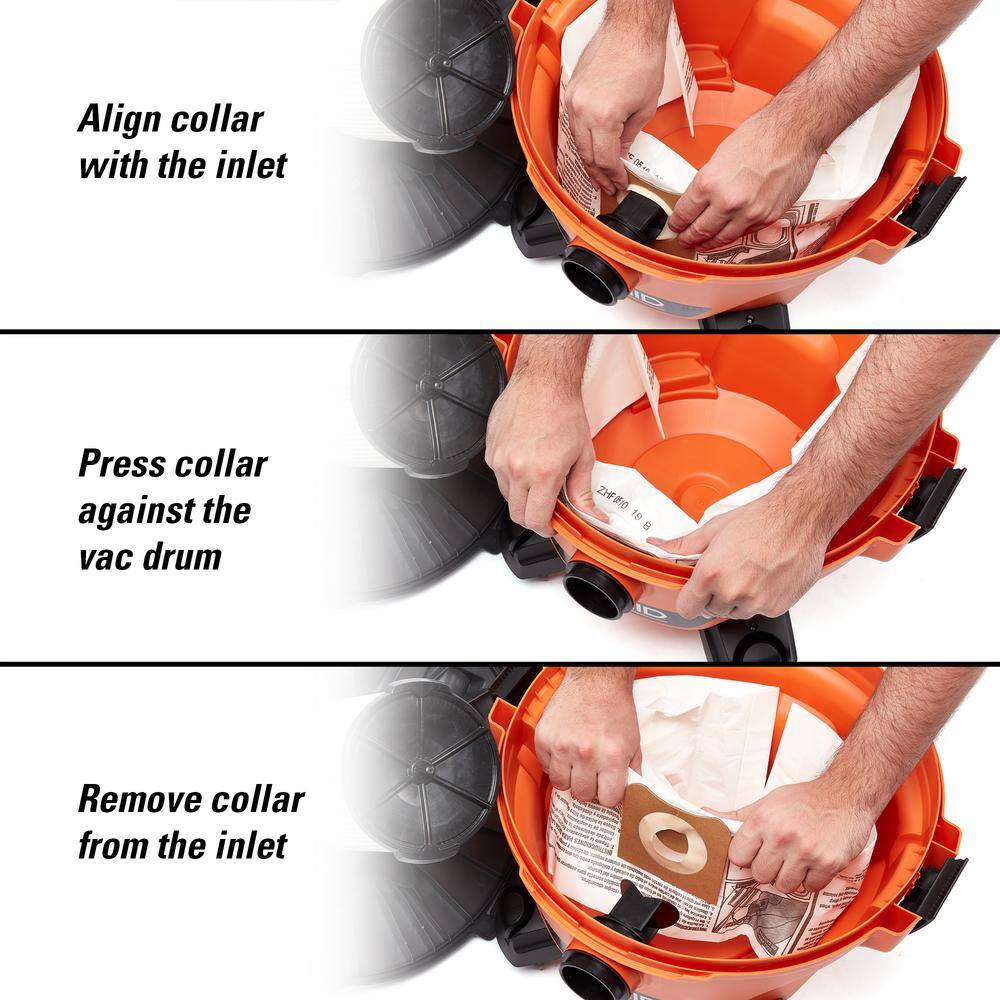 RIDGID VF3501A High-Efficiency Wet Dry Vac Dry Pick-up Only Dust Bags for 3-4.5 Gallon and HD0600 RIDGID Shop Vacuums, Size C (6-Pack)4