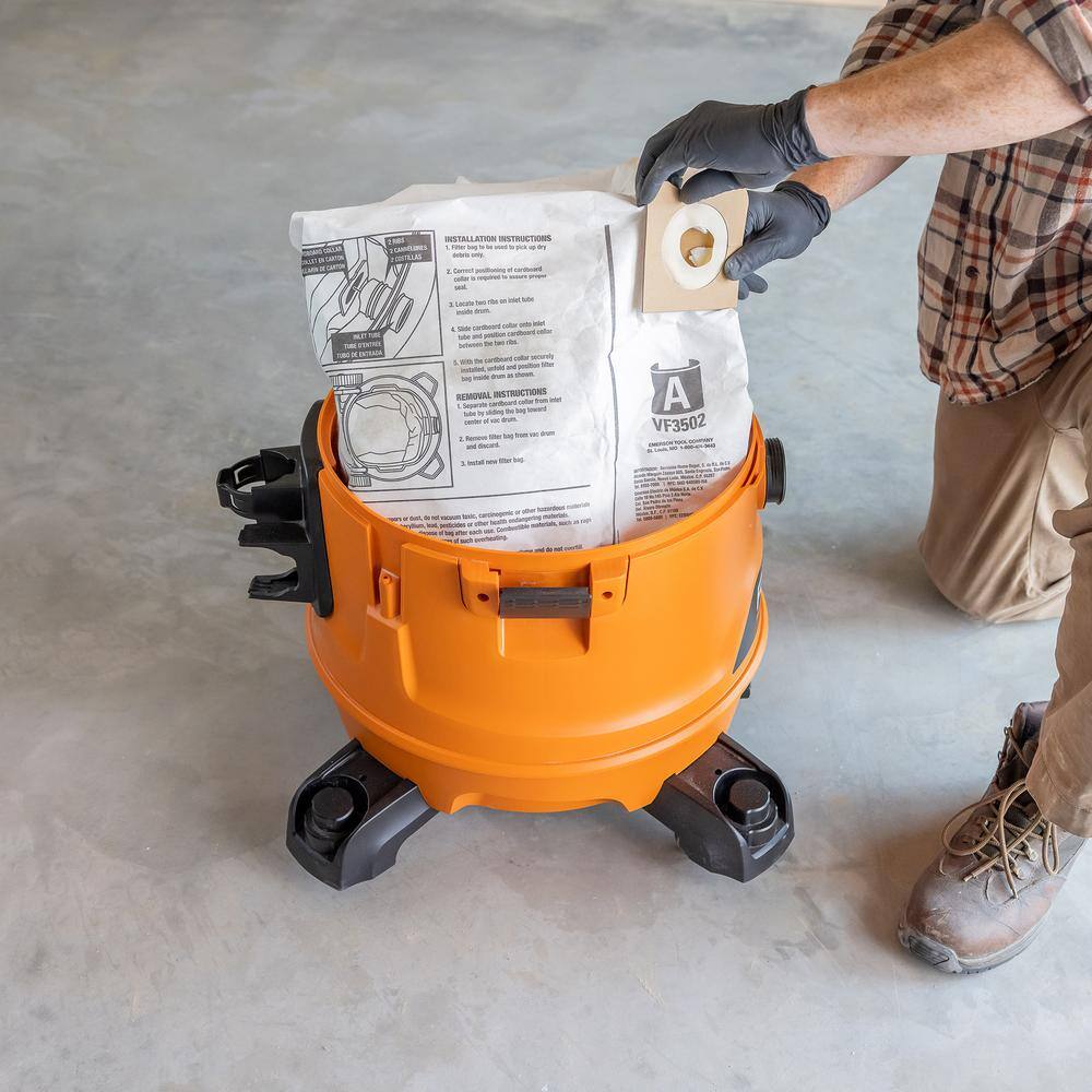 RIDGID VF3502C High-Efficiency Wet Dry Vac Dry Pick-up Only Dust Bags for Select 12-16 Gallon RIDGID Shop Vacuums, Size A (24-Pack)5