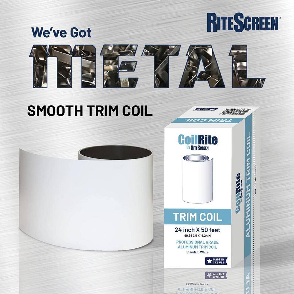 RITESCREEN AS16X24X50C01B 24 in. x 50 ft. White Aluminum Trim Coil11