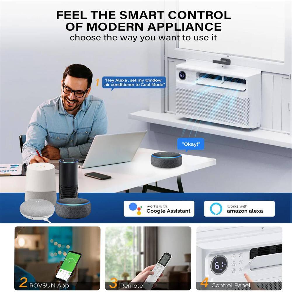 ROVSUN K2G46000630 12,000 BTU (DOE) 115 Volts Inverter WIFI Window Air Conditioner 550 sq. ft. with Remote in White11