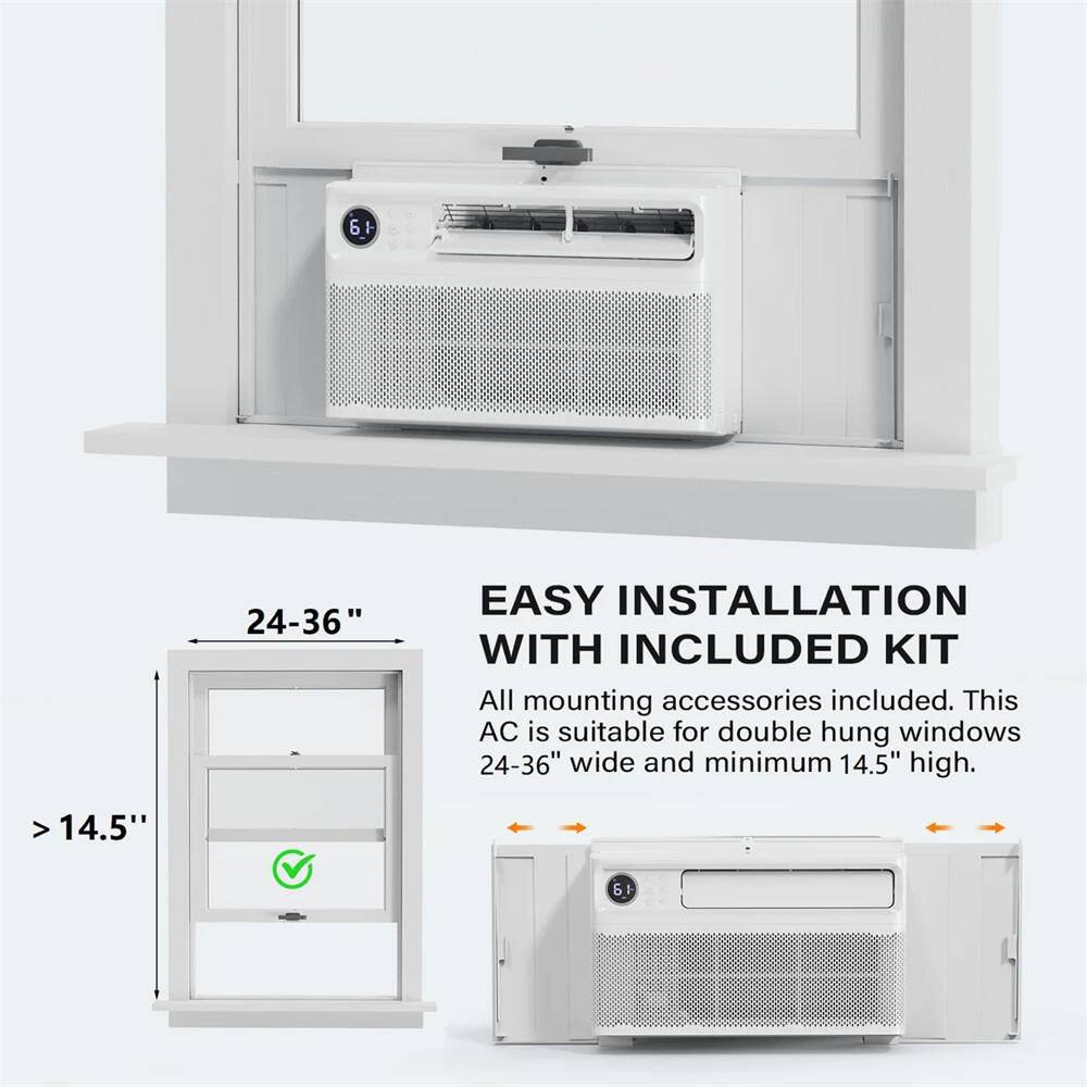 ROVSUN K2G46000630 12,000 BTU (DOE) 115 Volts Inverter WIFI Window Air Conditioner 550 sq. ft. with Remote in White6