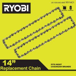 RYOBI RY14C1-RY14C1 14 in. 0.050-Gauge Replacement Full Complement Standard Chainsaw Chain, 52 Links (2-Pack)