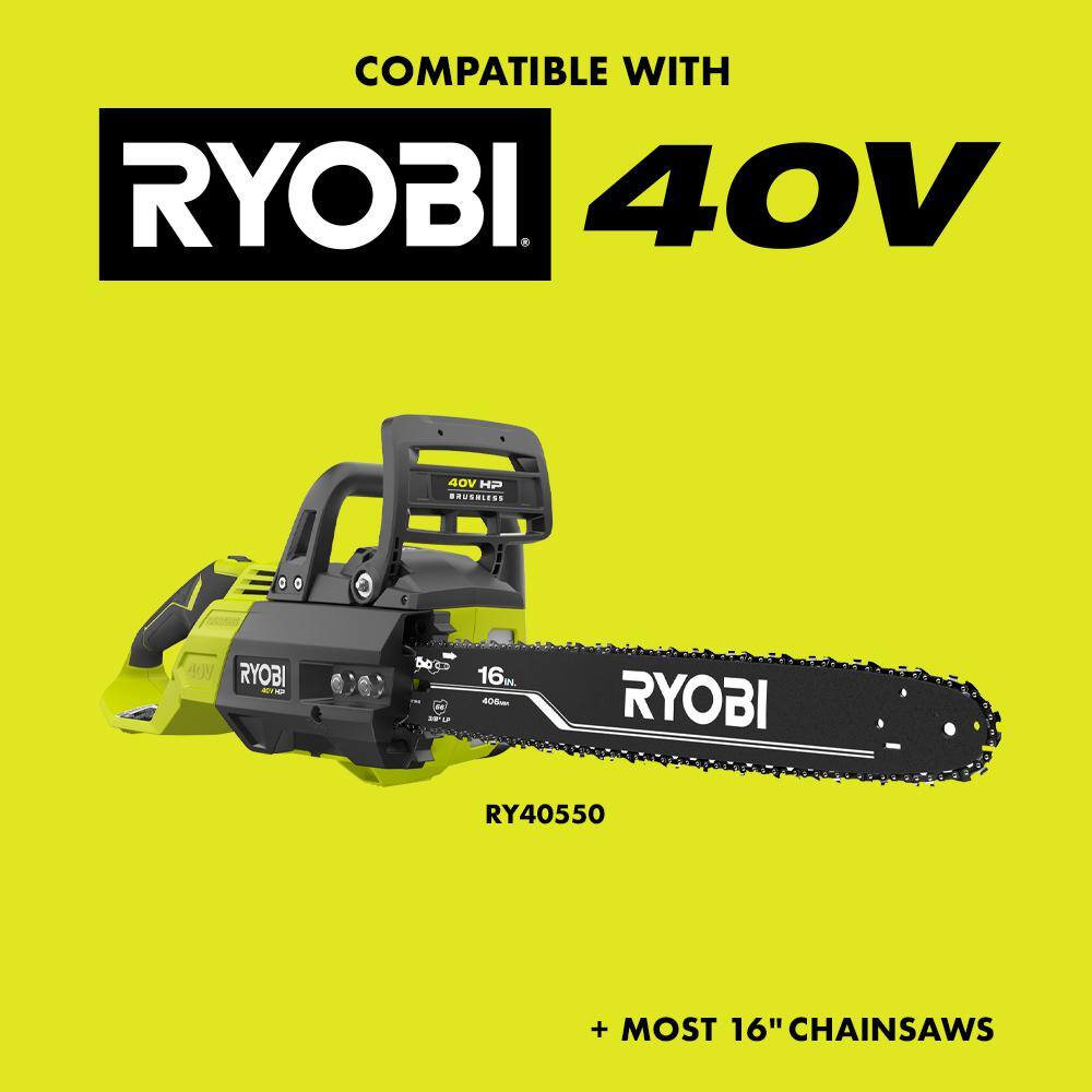 RYOBI RY16C1-RY16C1 16 in. 0.050-Gauge Replacement Full Complement Standard Chainsaw Chain, 56 Links (2-Pack)2