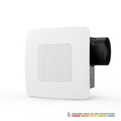 ReVent RVL50 50 CFM Ceiling/Wall Mount Easy Roomside Installation Bathroom/Bath Exhaust Fan with 5 Level LED Lighting, ENERGY STAR