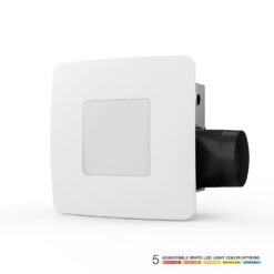 ReVent RVL80 80 CFM Ceiling Wall Mount Easy Roomside Installation Bathroom Bath Exhaust Fan with 5 Level LED Lighting, ENERGY STAR