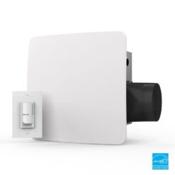 ReVent RVPR80 80 CFM Ceiling/Wall Mount Quiet Easy Roomside Installation Bathroom/Bath Exhaust Fan with Privacy Noise-Covering Setting