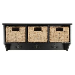 SAFAVIEH HAC5700A Finley Black Coat Rack with Storage
