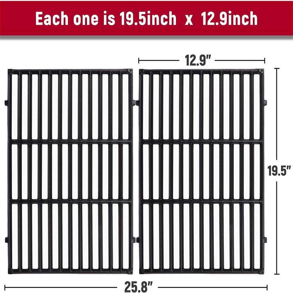 SHINESTAR 7524 Grill Grates Replacement for Weber Genesis E-310 E-330, Genesis 300 Series Cast Iron (2-Pack)3