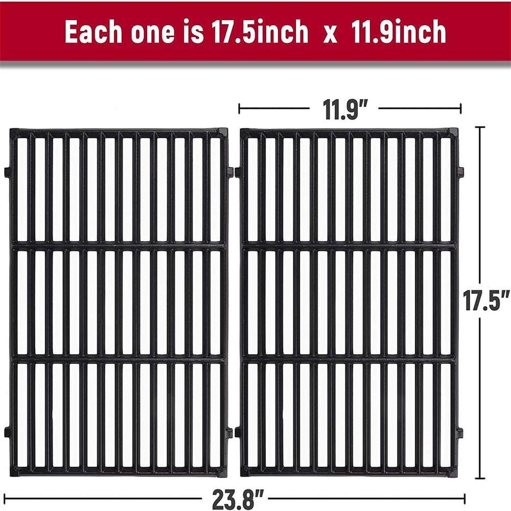 SHINESTAR 7638 Grill Grates Replacement for Weber Spirit 300 Series, E-310 E-330 Cast Iron (2-Pack)2