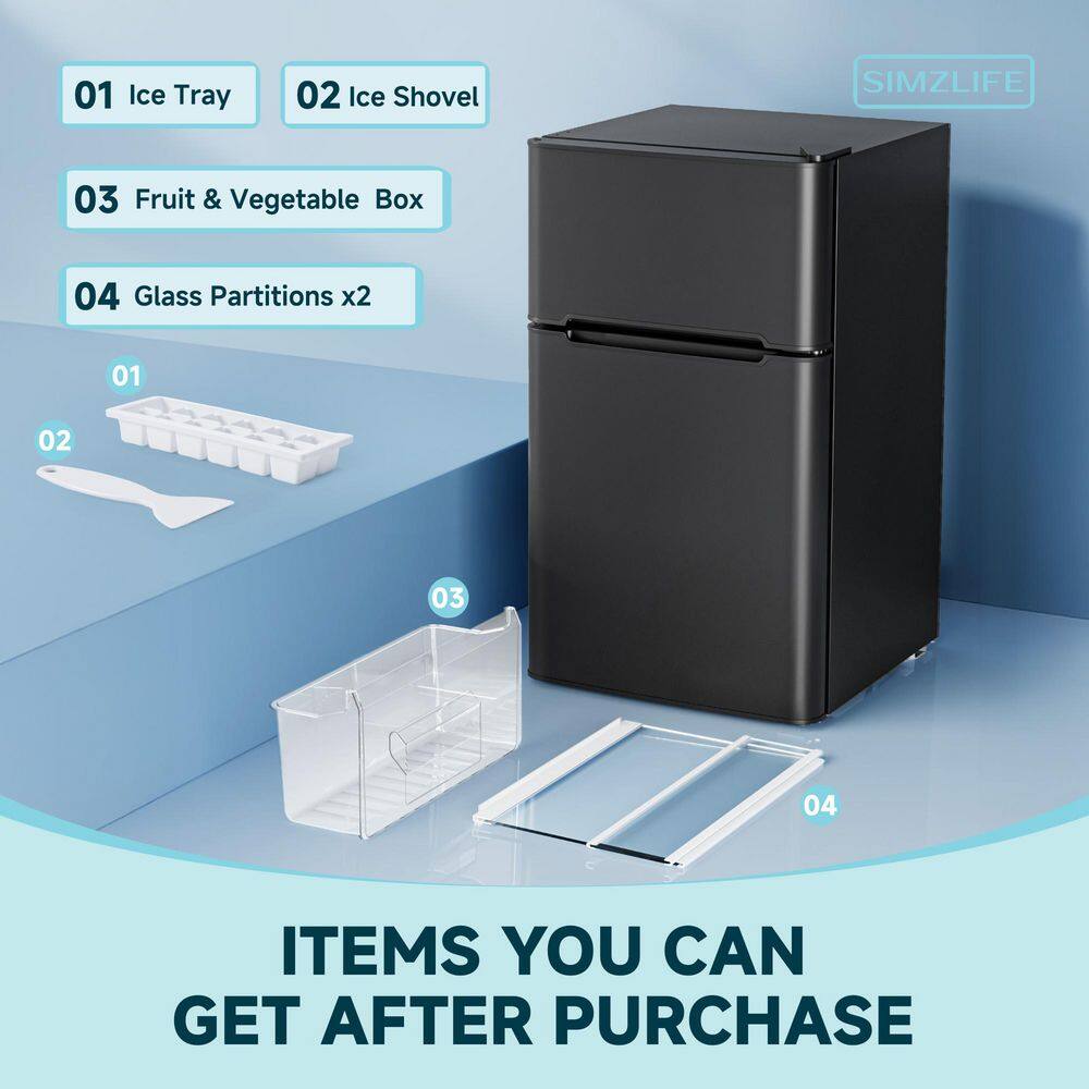 SIMZLIFE RF-H-HD 20 in. 3.2 cu. ft. Mini Refrigerator in Black with Compact Freezer, 7 Temperature Control, Low Noise, 3D Cooling7