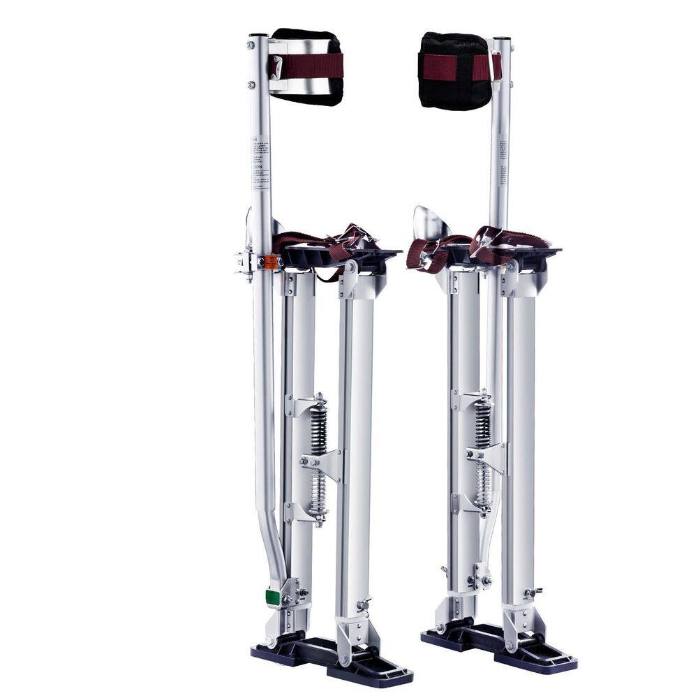 SKYSHALO Drywall Stilts, 24 in. to 40 in. Adjustable Aluminum Tool Stilts with Protective Knee Pads, Drywall Stilts, Silver SKYSHALO Drywall Stilts, 24 in. to 40 in. Adjustable Aluminum Tool Stilts with Protective Knee Pads, Drywall Stilts, Silver