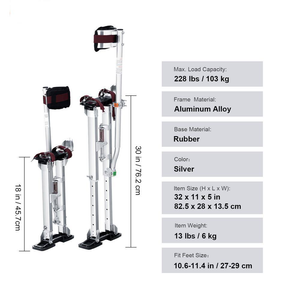 SKYSHALO Drywall Stilts Aluminum Tool Stilts 18 in. to 30 in. Adjustable Painting Taping9