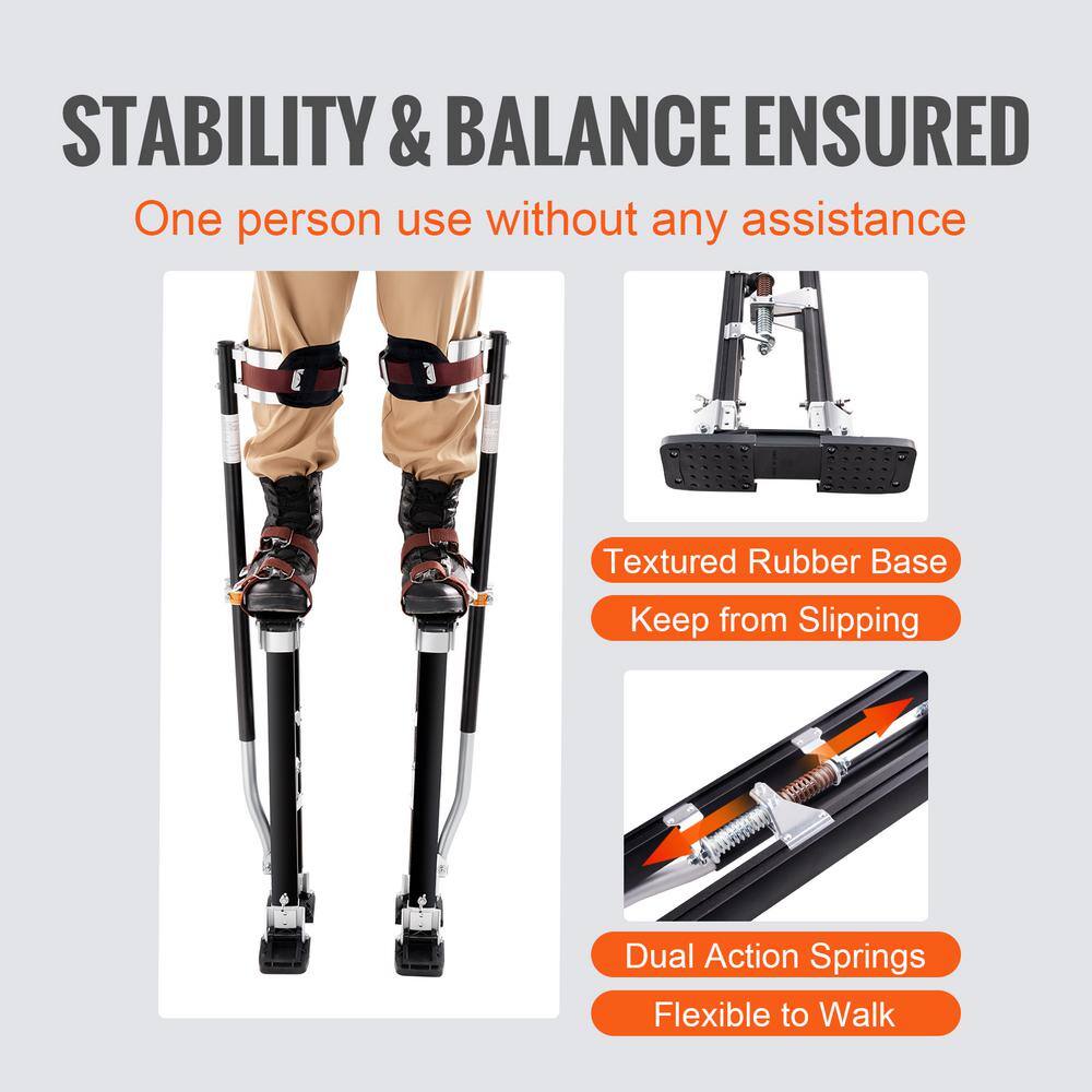 SKYSHALO Drywall Stilts Aluminum Tool Stilts 24 to 40 in. Adjustable Painting Black7