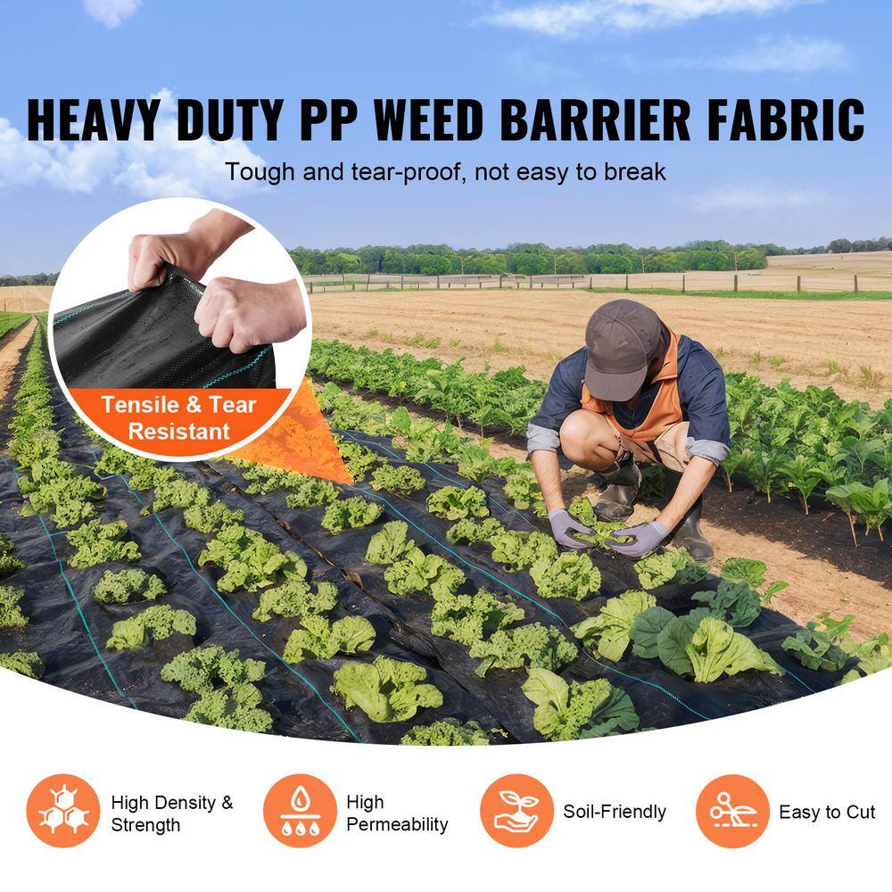 SVOPES 13 ft. x 60 ft. Premium Heavy Duty Weed Barrier Fabric, 5 oz. Woven, High Permeability1