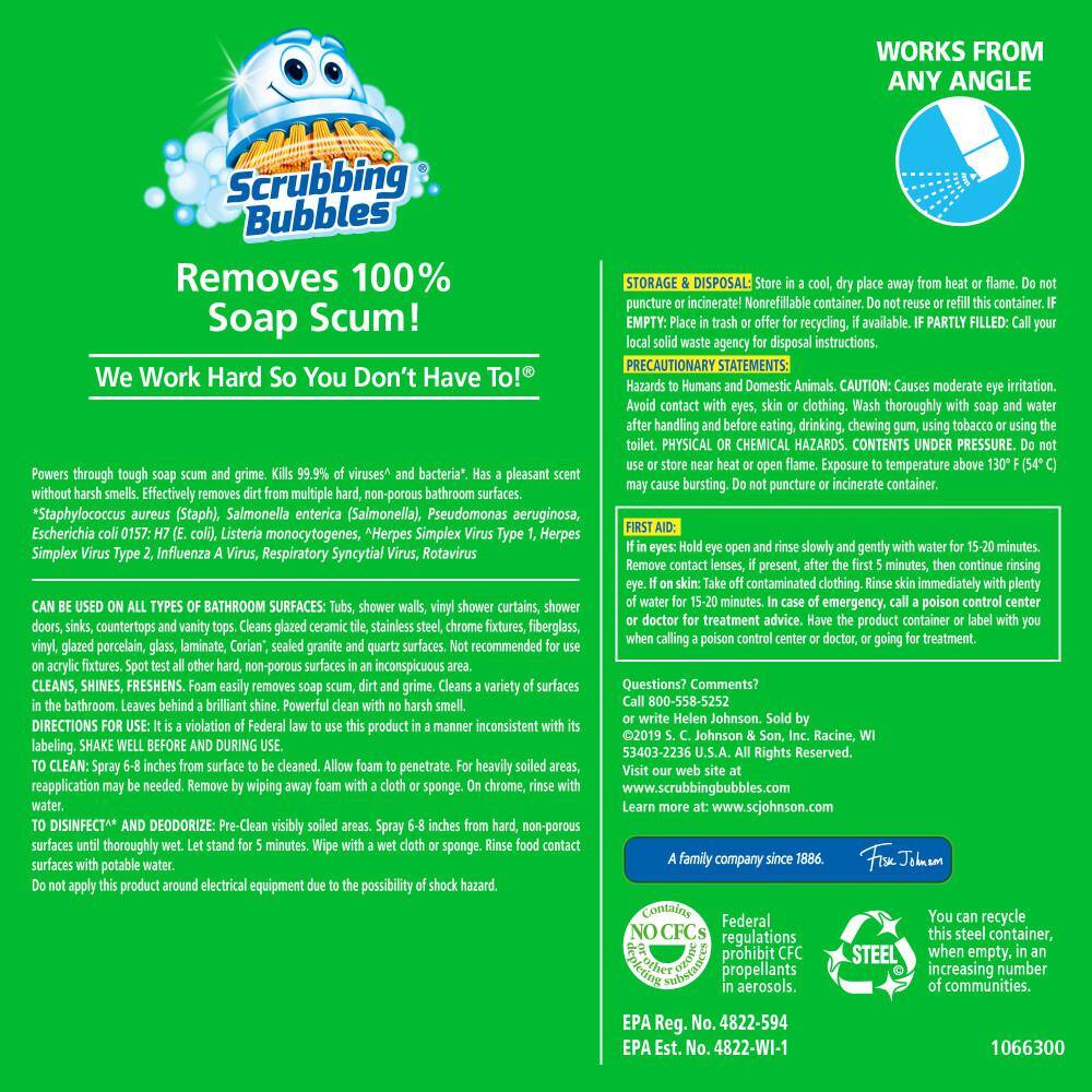 Scrubbing Bubbles 306381 20 oz. Fresh Citrus Scent Disinfectant Bathroom Cleaner (12-Count)(6-Pack)15
